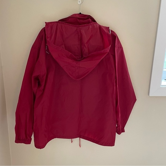 TRAILS Edge Vintage 3/4 Zip, Pullover Hooded Windbreaker, Burgundy, Size L - Picture 2 of 16